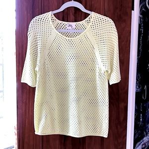 “Vintage” Milly lemon yellow mesh sweater size small